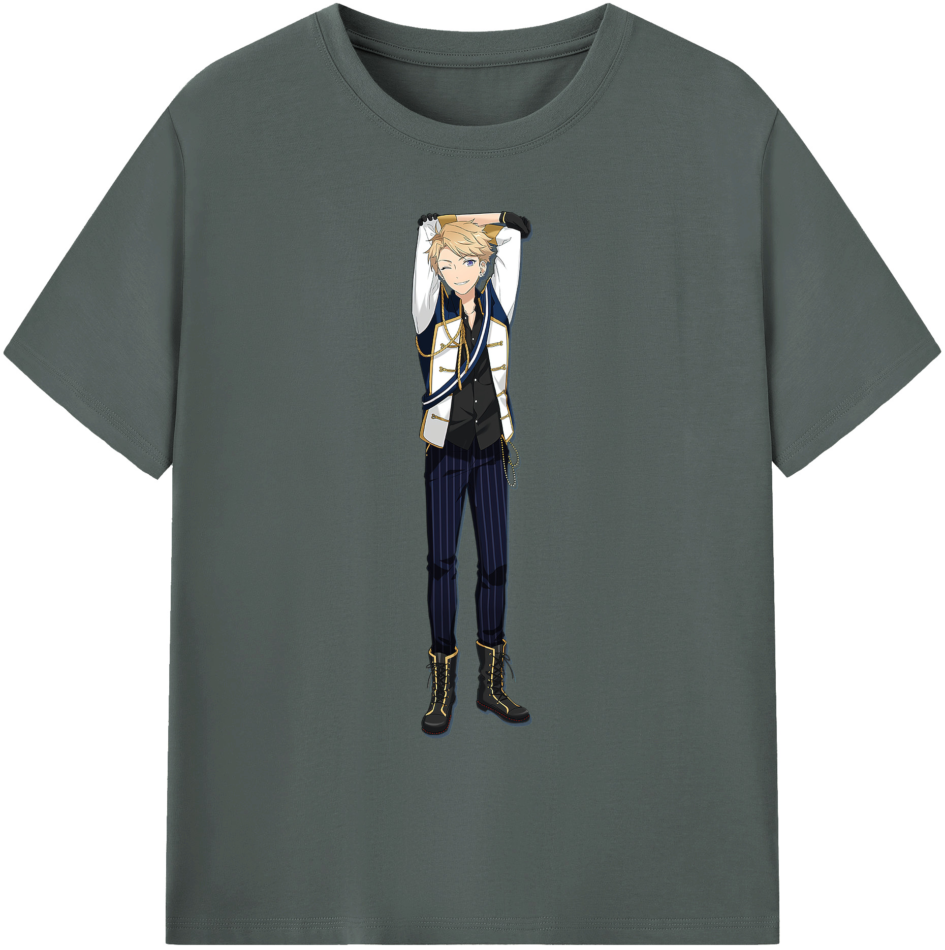 （画像用） あんさんぶるスターズ! Ensemble Stars 綿100％ メンズ半袖Tシャツ｜肌触りやわらか＆通気性